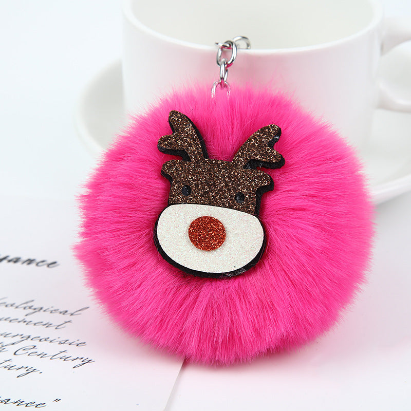 Wholesale Christmas Gifts Christmas Tree Hair Ball Keychain
